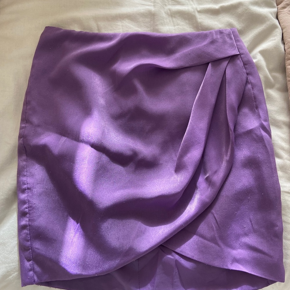 Asymmetrical Satin Skirt